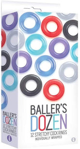 The 9's Baller's Dozen 12 Stretchy Cock Rings - - Cock Ring Sets